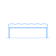 Furniture Benches Florence Knoll Relaxed Square Bench Small Line Art Svg Vector, Free Vectors File